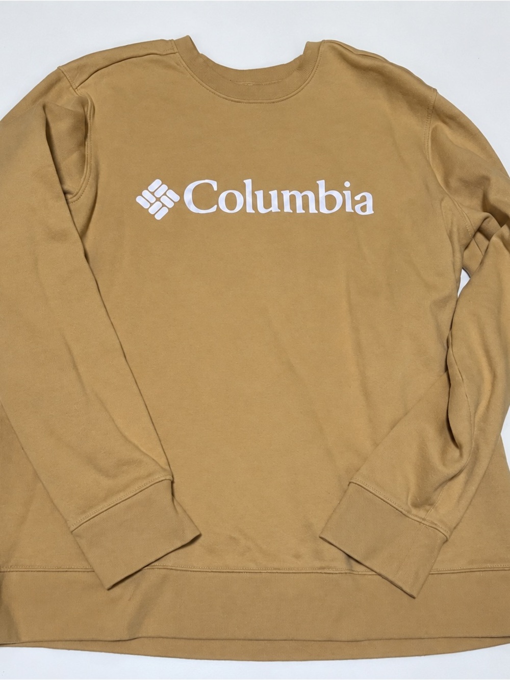 Columbia Crewneck Sweatshirt in Tan with White Logo